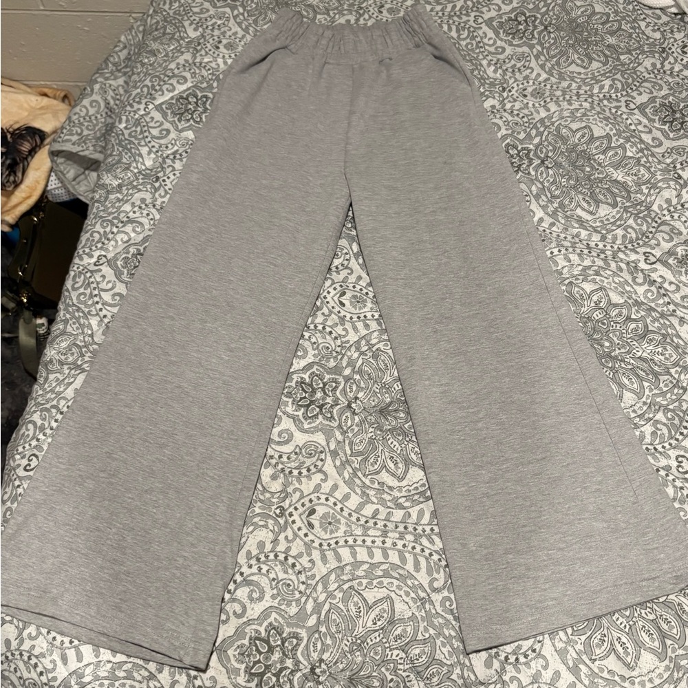 Gray Wide-Leg Sweats